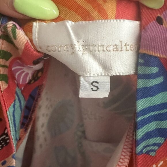 COREY LYNN CALTER Coral Seashell Print Short Sleeve Dress Size Small - Picture 7 of 7